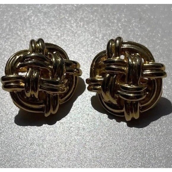 Vintage Cookie Lee Earrings Women’s Modern Quality Gold Gunmetal Chain Clip On - Picture 2 of 15